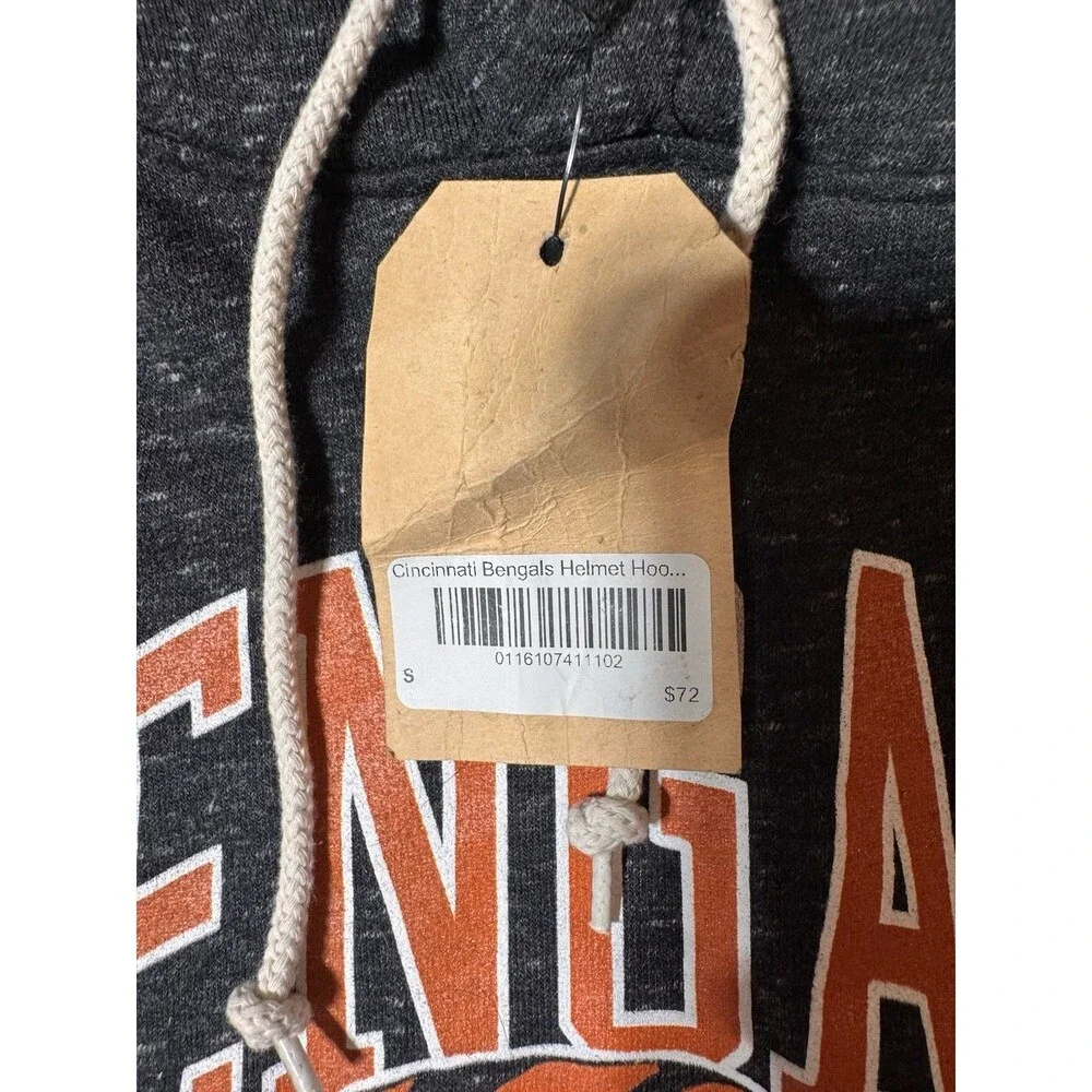 NWT Cincinnati Bengals Sweatshirt Sz Small Homage Hoodie NFL Mint Gray
